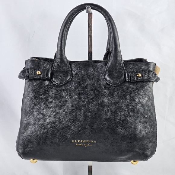 BURBERRY Grainy Calfskin House Check Small Banner - Picture 1 of 11